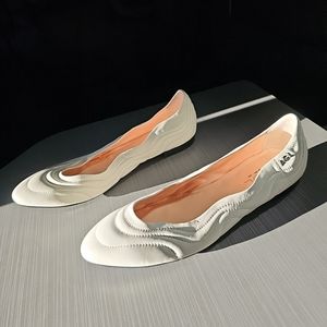 AGL Attilio Giusti Leombruni Off White Quilted Denise Flats Ballet Shoes Sz 43.5